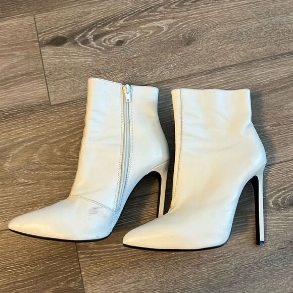 White Booties Heels - Picture 1 of 3